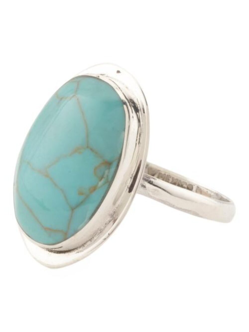 SEED & SAGE Made In Mexico Sterling Silver Oval Turquoise Stone Ring